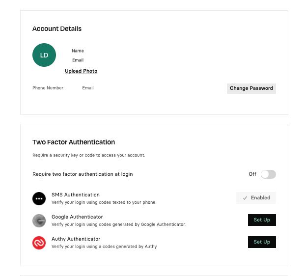 Google Authenticator / Authy for Account login verification method